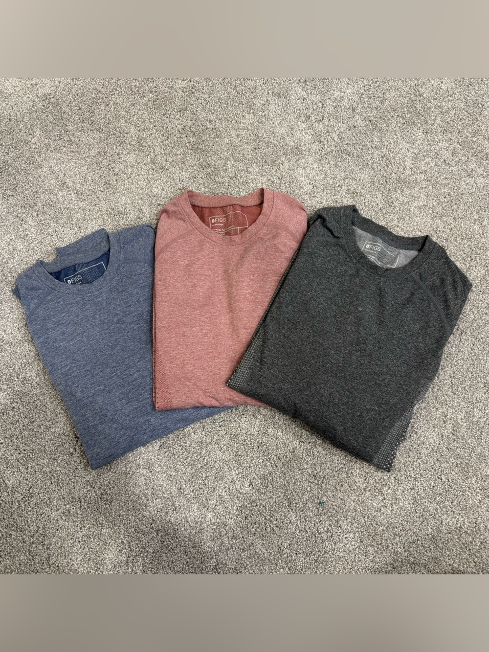 Figs Salra Long Sleeve Top Trio - Blue, Rose, Charcoal